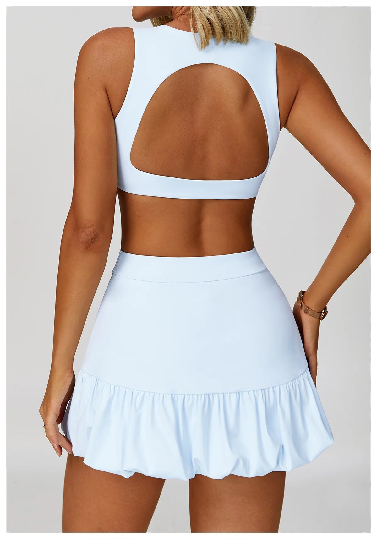 FlexMuse FitSkirt Set – 2-Piece Sports Bra & High Waist Skirt Workout Se