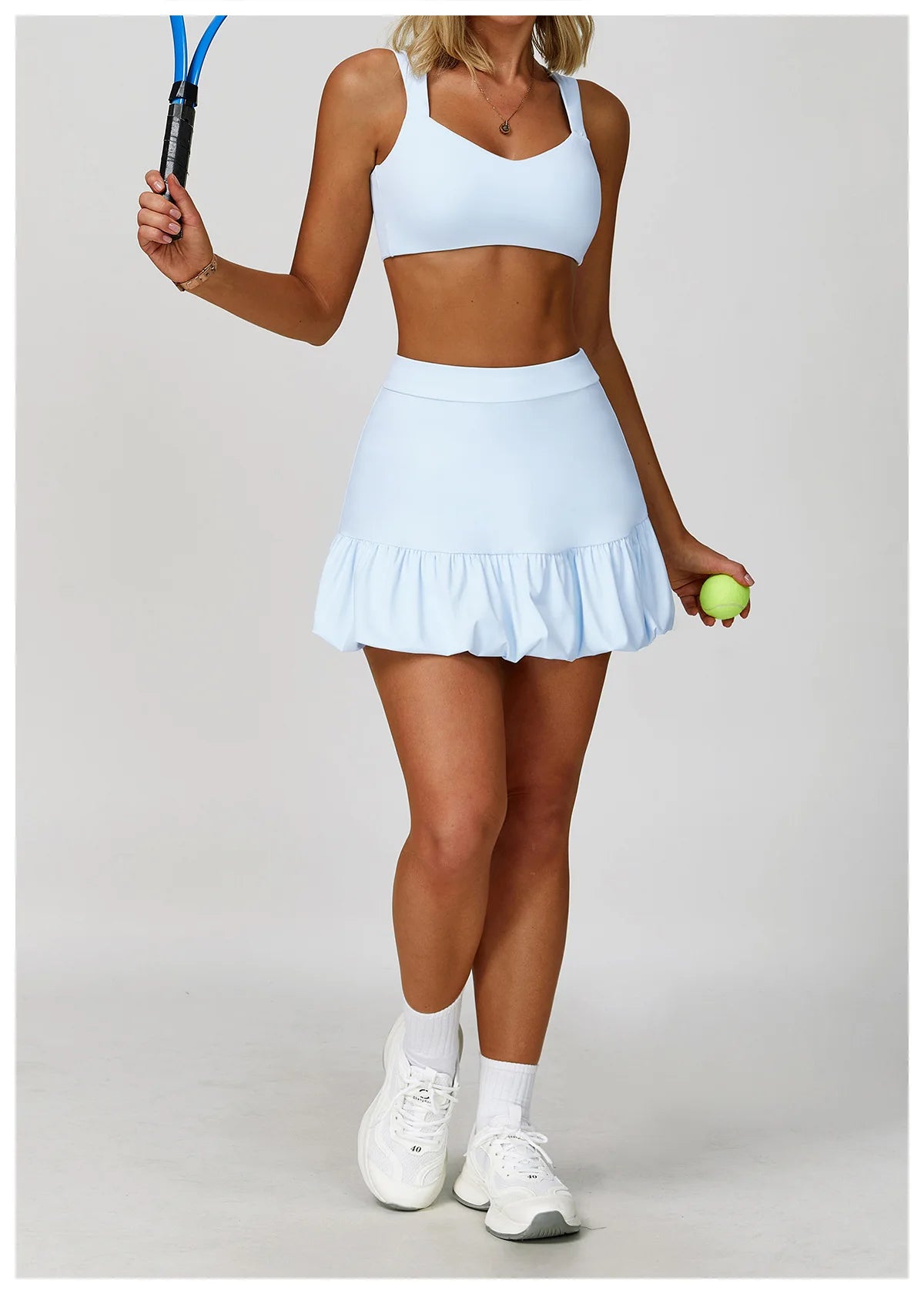 FlexMuse FitSkirt Set – 2-Piece Sports Bra & High Waist Skirt Workout Se