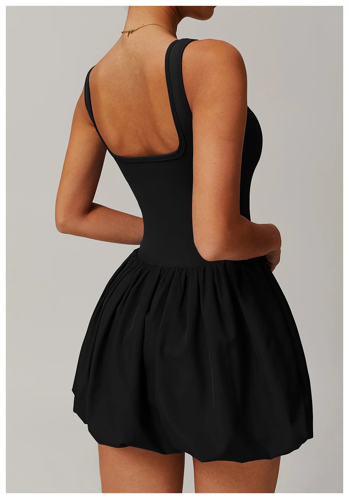 FlexMuse SculptFit One-Piece Jumpsuit –Athletic Dress with Inner Shorts