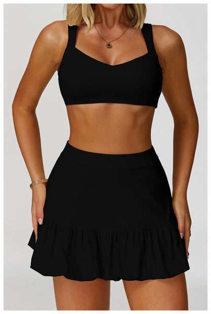 FlexLift Double Strap Sports Bra – Anti-Sweat, Push-Up Fit