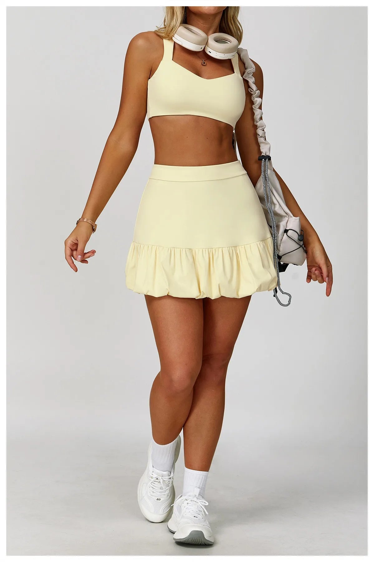 FlexLift Double Strap Sports Bra – Anti-Sweat, Push-Up Fit