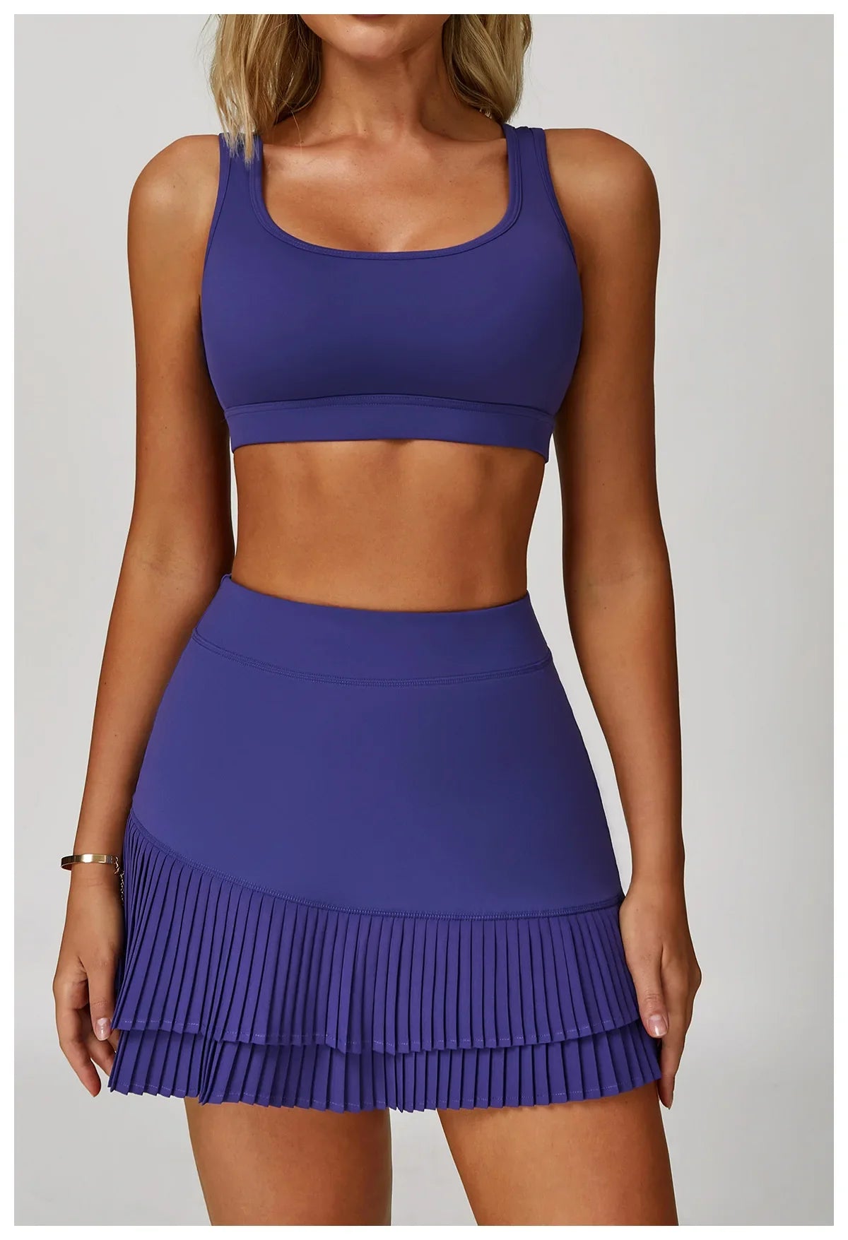 FlexMuse Glow Set – 2-Piece Skirt & Cutout Top Activewear
