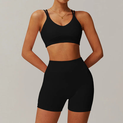 FlexMuse SculptFlow Set – Seamless Sports Bra & High-Waist Leggings or Shorts