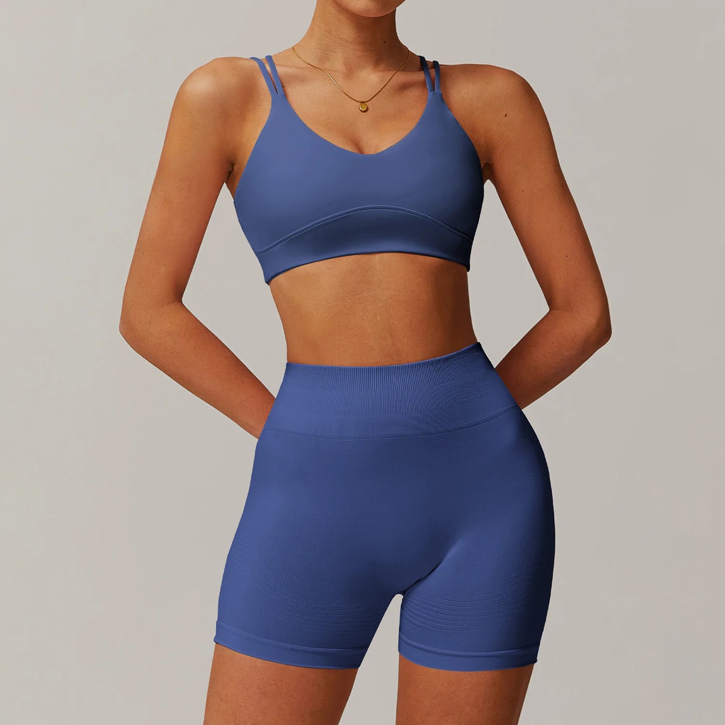 FlexMuse SculptFlow Set – Seamless Sports Bra & High-Waist Leggings or Shorts