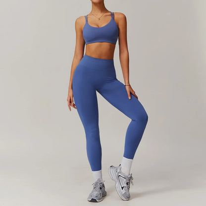 FlexMuse SculptFlow Set – Seamless Sports Bra & High-Waist Leggings or Shorts