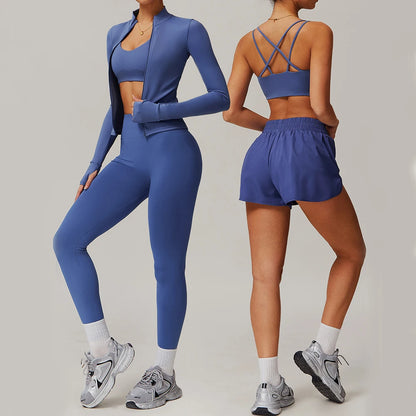 FlexMuse SculptFlow Set – Seamless Sports Bra & High-Waist Leggings or Shorts