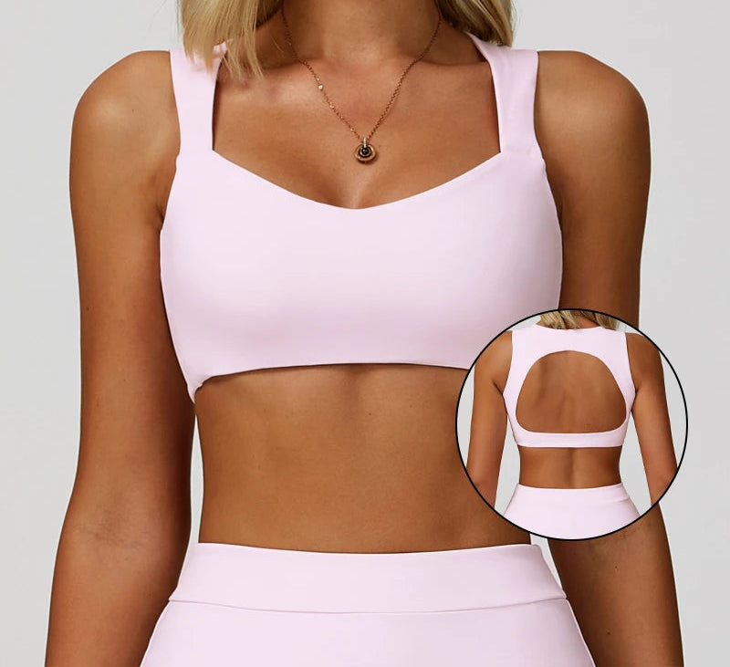 FlexLift Double Strap Sports Bra – Anti-Sweat, Push-Up Fit