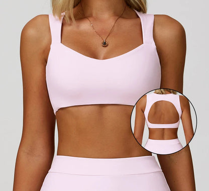 FlexLift Double Strap Sports Bra – Anti-Sweat, Push-Up Fit