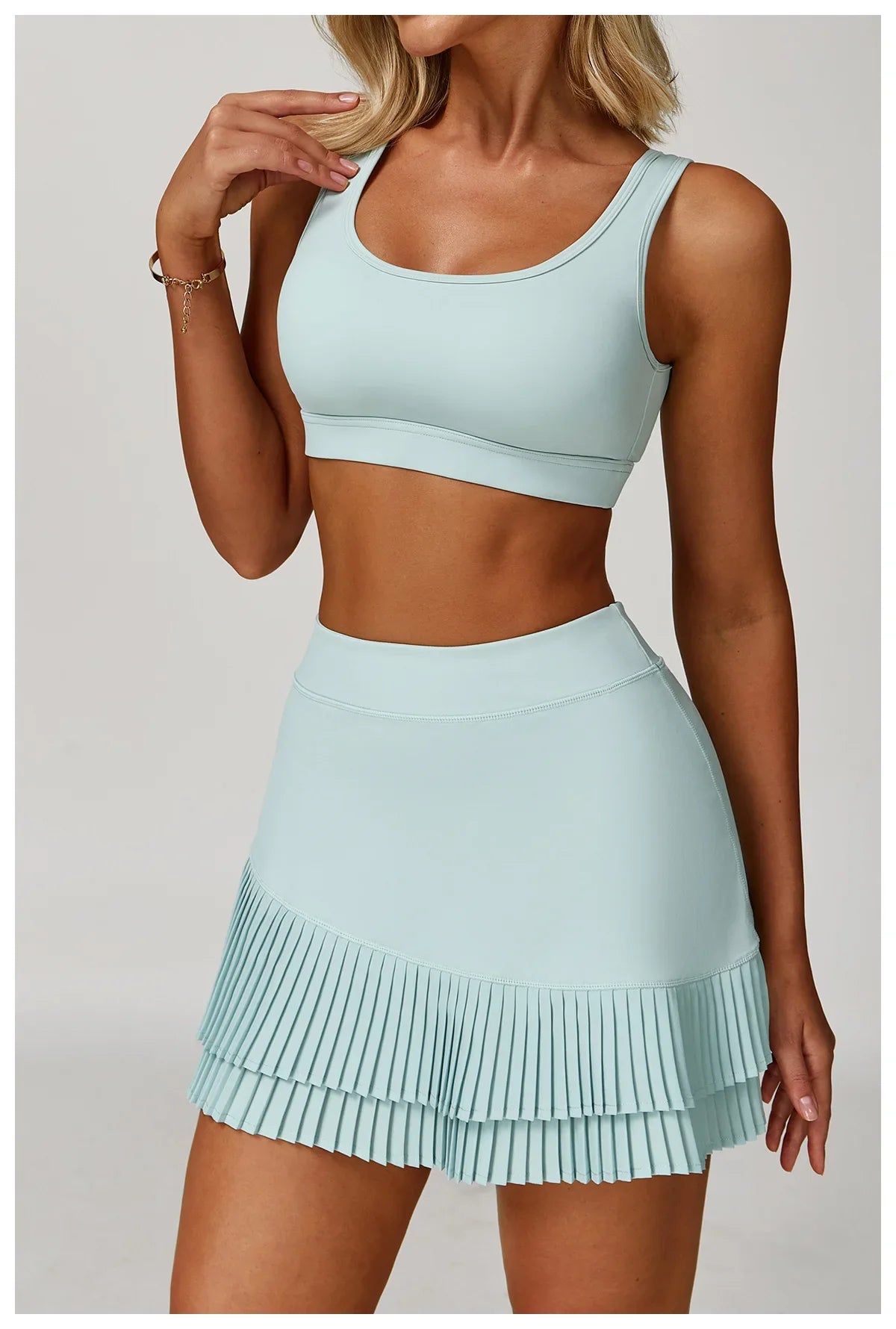 FlexMuse Glow Set – 2-Piece Skirt & Cutout Top Activewear